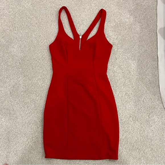 RED MIDI COCKTAIL DRESS - Picture 9 of 10